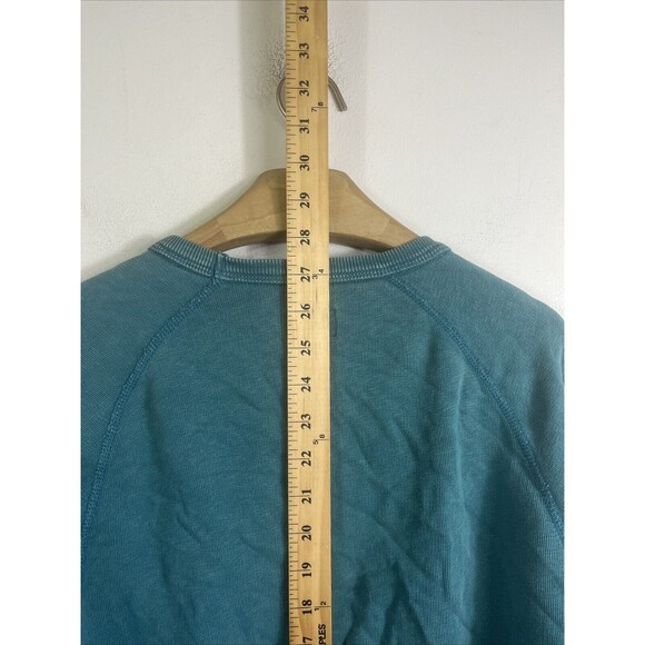 J . Crew Vintage Fleece Mens Crewneck Pullover Sweatshirt Garment Dyed Green M - Picture 5 of 7